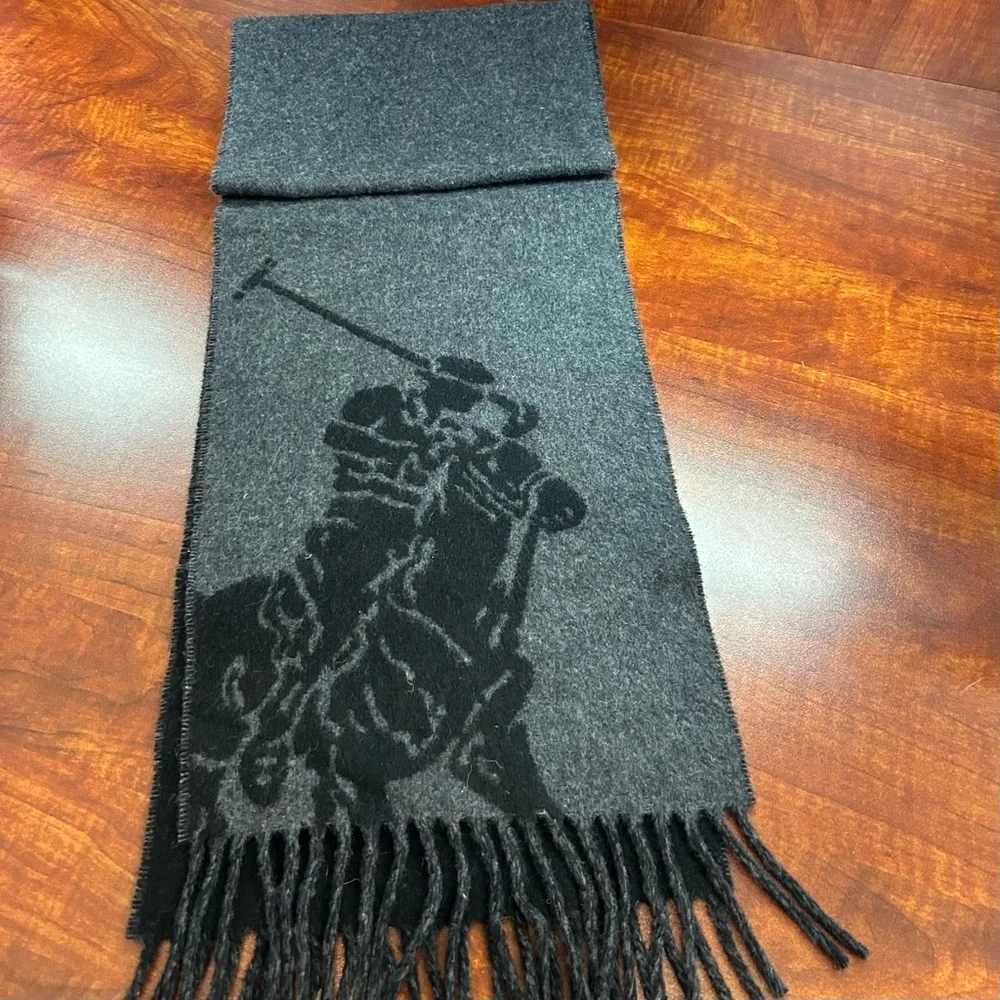 Polo by Ralph Lauren Charcoal Scarf Reversible NWOT